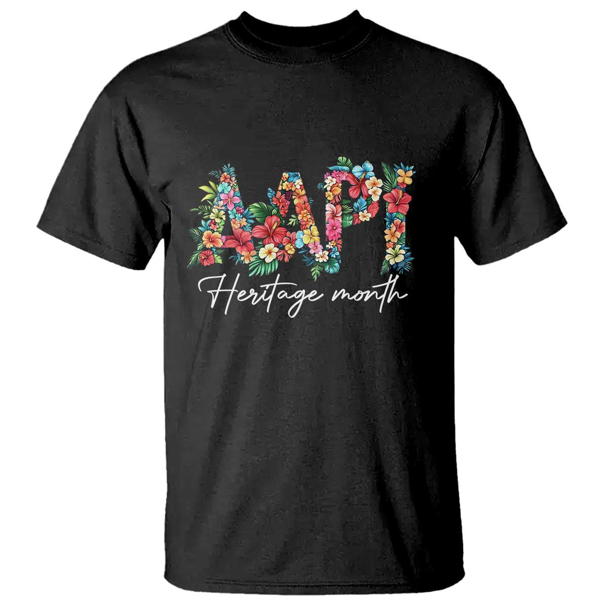 AAPI Heritage Month T Shirt Retro Elegant Floral Asian American Pacific Islander TS02 Black Print Your Wear