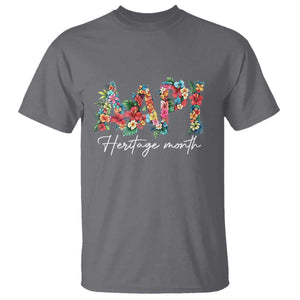 AAPI Heritage Month T Shirt Retro Elegant Floral Asian American Pacific Islander TS02 Charcoal Print Your Wear