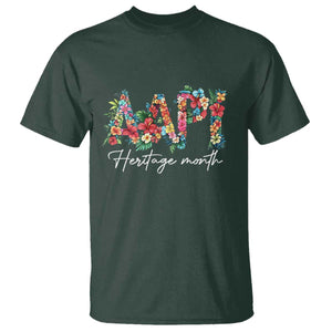 AAPI Heritage Month T Shirt Retro Elegant Floral Asian American Pacific Islander TS02 Dark Forest Green Print Your Wear