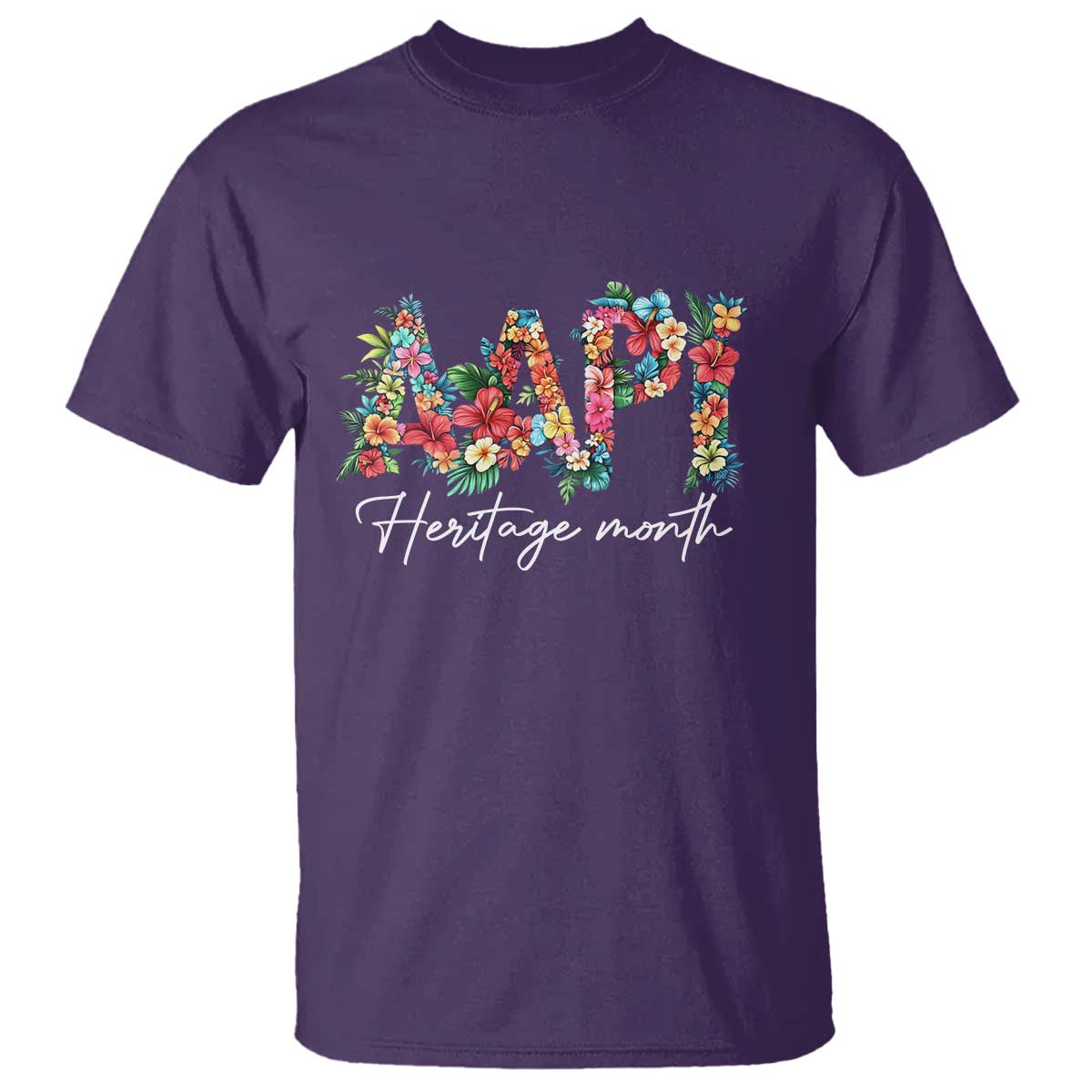 AAPI Heritage Month T Shirt Retro Elegant Floral Asian American Pacific Islander TS02 Purple Print Your Wear