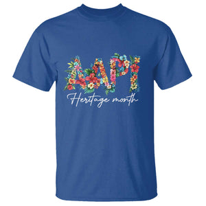 AAPI Heritage Month T Shirt Retro Elegant Floral Asian American Pacific Islander TS02 Royal Blue Print Your Wear