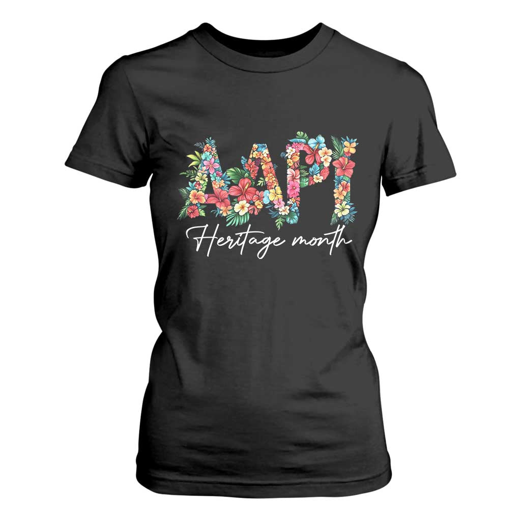 AAPI Heritage Month T Shirt For Women Retro Elegant Floral Asian American Pacific Islander TS02 Black Print Your Wear