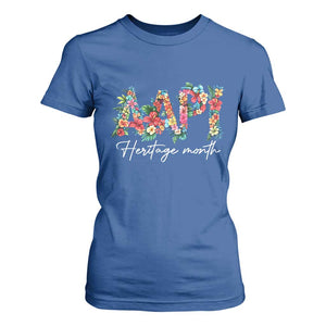 AAPI Heritage Month T Shirt For Women Retro Elegant Floral Asian American Pacific Islander TS02 Royal Blue Print Your Wear