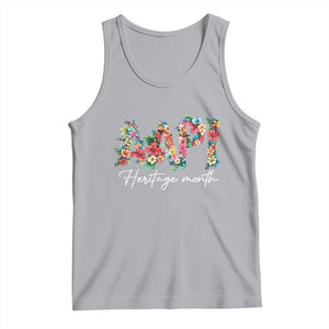 AAPI Heritage Month Tank Top Retro Elegant Floral Asian American Pacific Islander TS02 Athletic Heather Print Your Wear