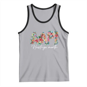 AAPI Heritage Month Tank Top Retro Elegant Floral Asian American Pacific Islander TS02 Athletic Heather Black Print Your Wear