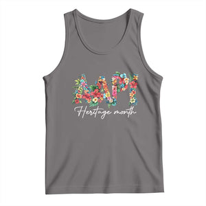AAPI Heritage Month Tank Top Retro Elegant Floral Asian American Pacific Islander TS02 Deep Heather Print Your Wear