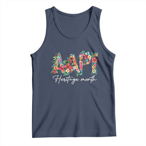 AAPI Heritage Month Tank Top Retro Elegant Floral Asian American Pacific Islander TS02 Navy Print Your Wear