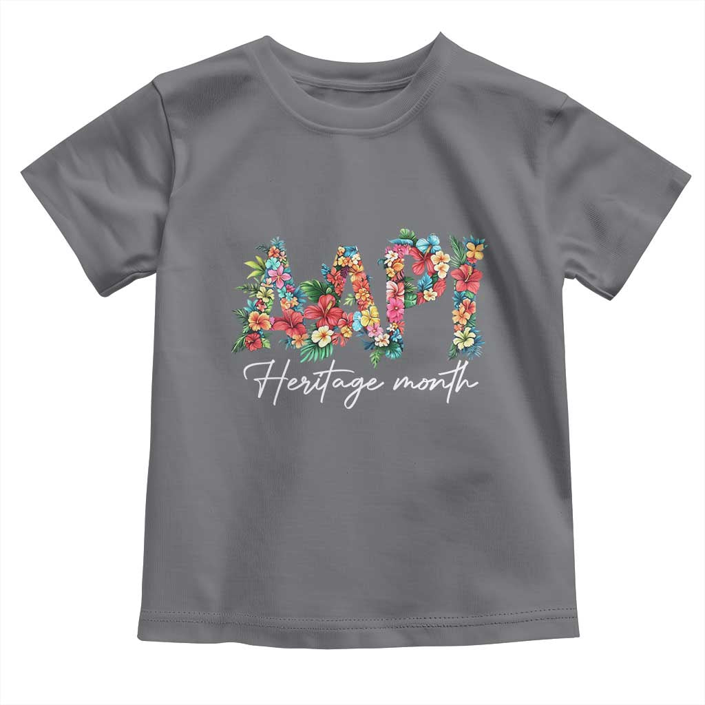 AAPI Heritage Month Toddler T Shirt Retro Elegant Floral Asian American Pacific Islander TS02 Charcoal Print Your Wear