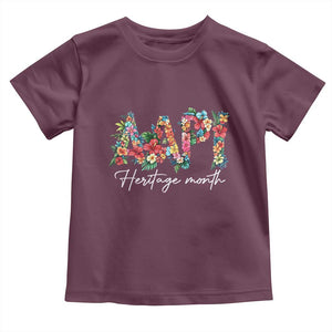 AAPI Heritage Month Toddler T Shirt Retro Elegant Floral Asian American Pacific Islander TS02 Maroon Print Your Wear