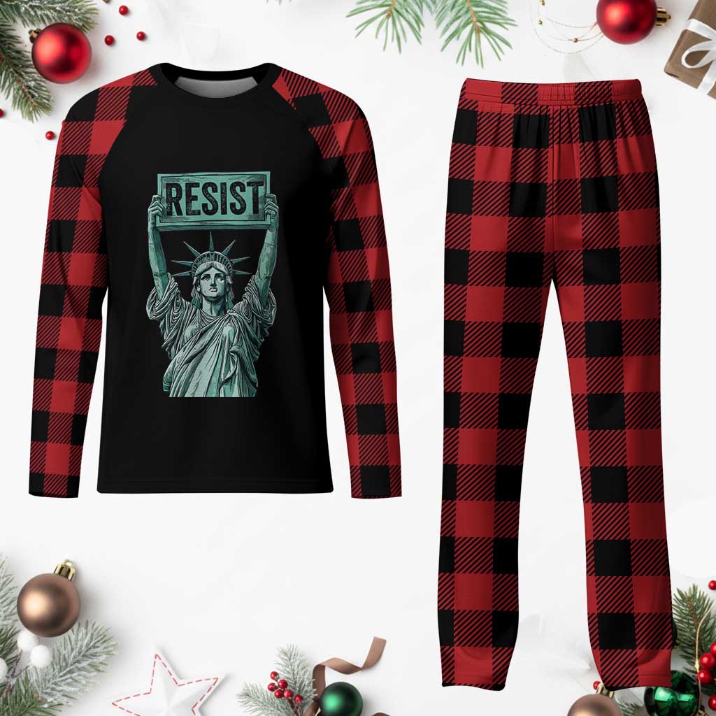 Statue of Liberty Resist Plaid Pajama Set Retro TS02 Buffalo Plaid Print Your Wear