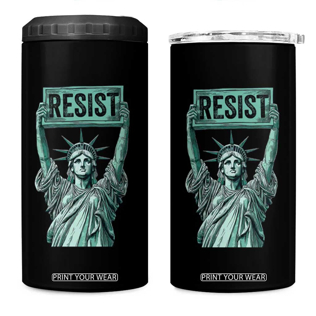 Statue of Liberty Resist 4 in 1 Can Cooler Tumbler Retro TS02 One Size: 16 oz Black Print Your Wear