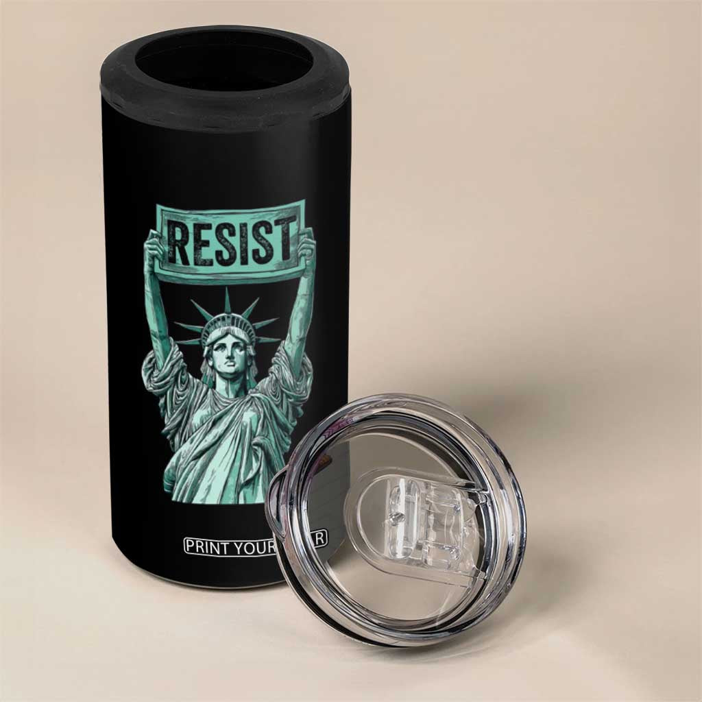 Statue of Liberty Resist 4 in 1 Can Cooler Tumbler Retro TS02 Print Your Wear