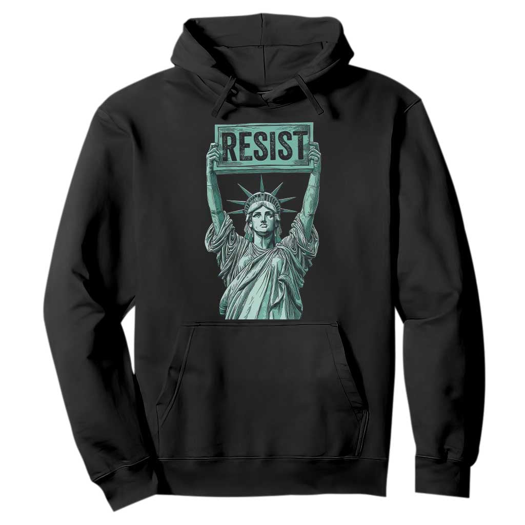 Statue of Liberty Resist Hoodie Retro TS02 Black Print Your Wear