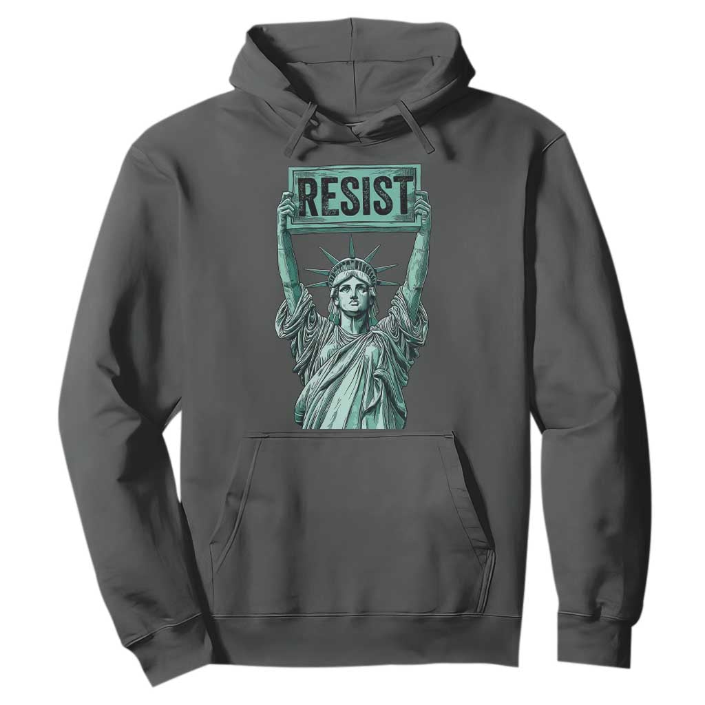 Statue of Liberty Resist Hoodie Retro TS02 Dark Heather Print Your Wear