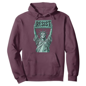 Statue of Liberty Resist Hoodie Retro TS02 Maroon Print Your Wear