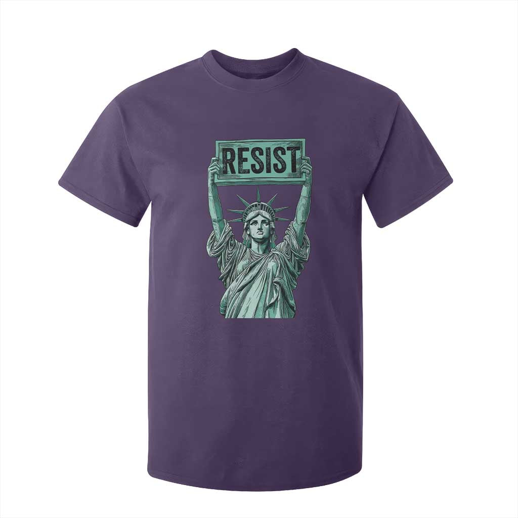 Statue of Liberty Resist T Shirt For Kid Retro TS02 Purple Print Your Wear