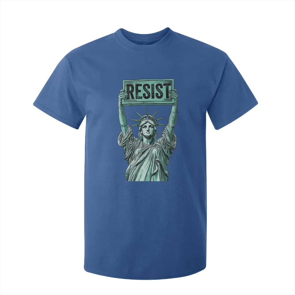 Statue of Liberty Resist T Shirt For Kid Retro TS02 Royal Blue Print Your Wear