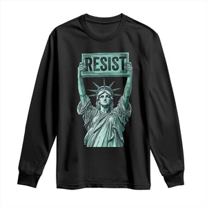 Statue of Liberty Resist Long Sleeve Shirt - Retro Political Protest Solidarity Tee TS02 Black Print Your Wear