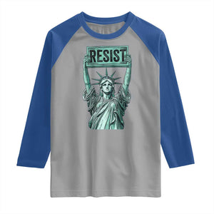 Statue of Liberty Resist Raglan Shirt Retro TS02 Sport Gray Royal Print Your Wear