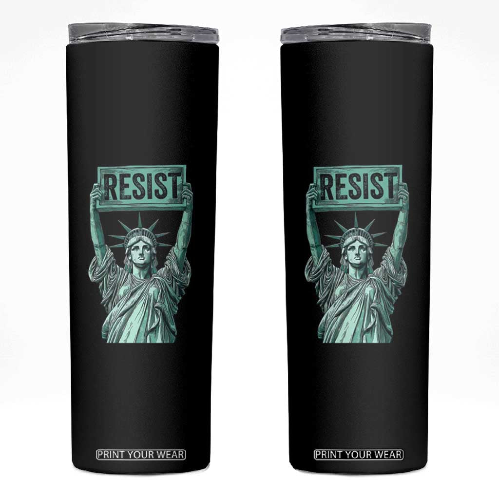 Statue of Liberty Resist Skinny Tumbler Retro TS02 Black Print Your Wear