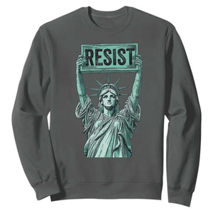 Statue of Liberty Resist Sweatshirt Retro TS02 Dark Heather Print Your Wear
