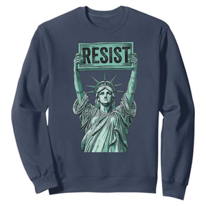 Statue of Liberty Resist Sweatshirt Retro TS02 Navy Print Your Wear