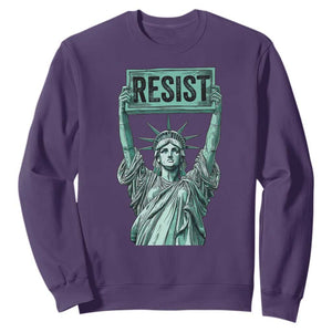 Statue of Liberty Resist Sweatshirt Retro TS02 Purple Print Your Wear