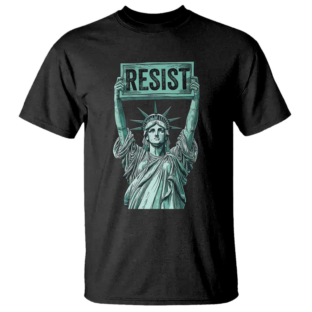 Statue of Liberty Resist T Shirt Retro TS02 Black Print Your Wear