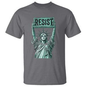 Statue of Liberty Resist T Shirt Retro TS02 Charcoal Print Your Wear