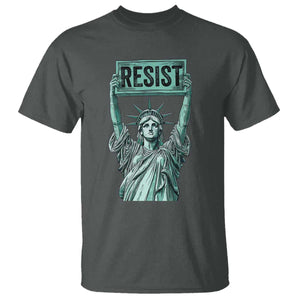 Statue of Liberty Resist T Shirt Retro TS02 Dark Heather Print Your Wear