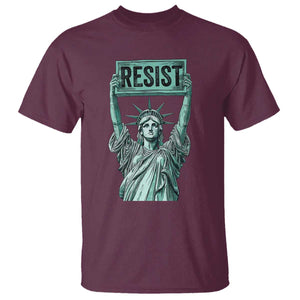Statue of Liberty Resist T Shirt Retro TS02 Maroon Print Your Wear