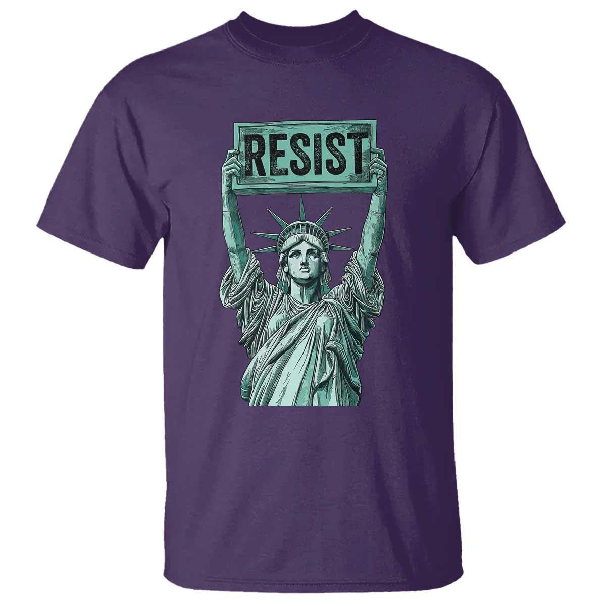 Statue of Liberty Resist T Shirt Retro TS02 Purple Print Your Wear