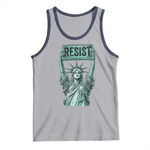 Statue of Liberty Resist Tank Top Retro TS02 Athletic Heather Navy Print Your Wear