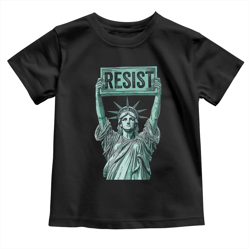 Statue of Liberty Resist Toddler T Shirt Retro TS02 Black Print Your Wear