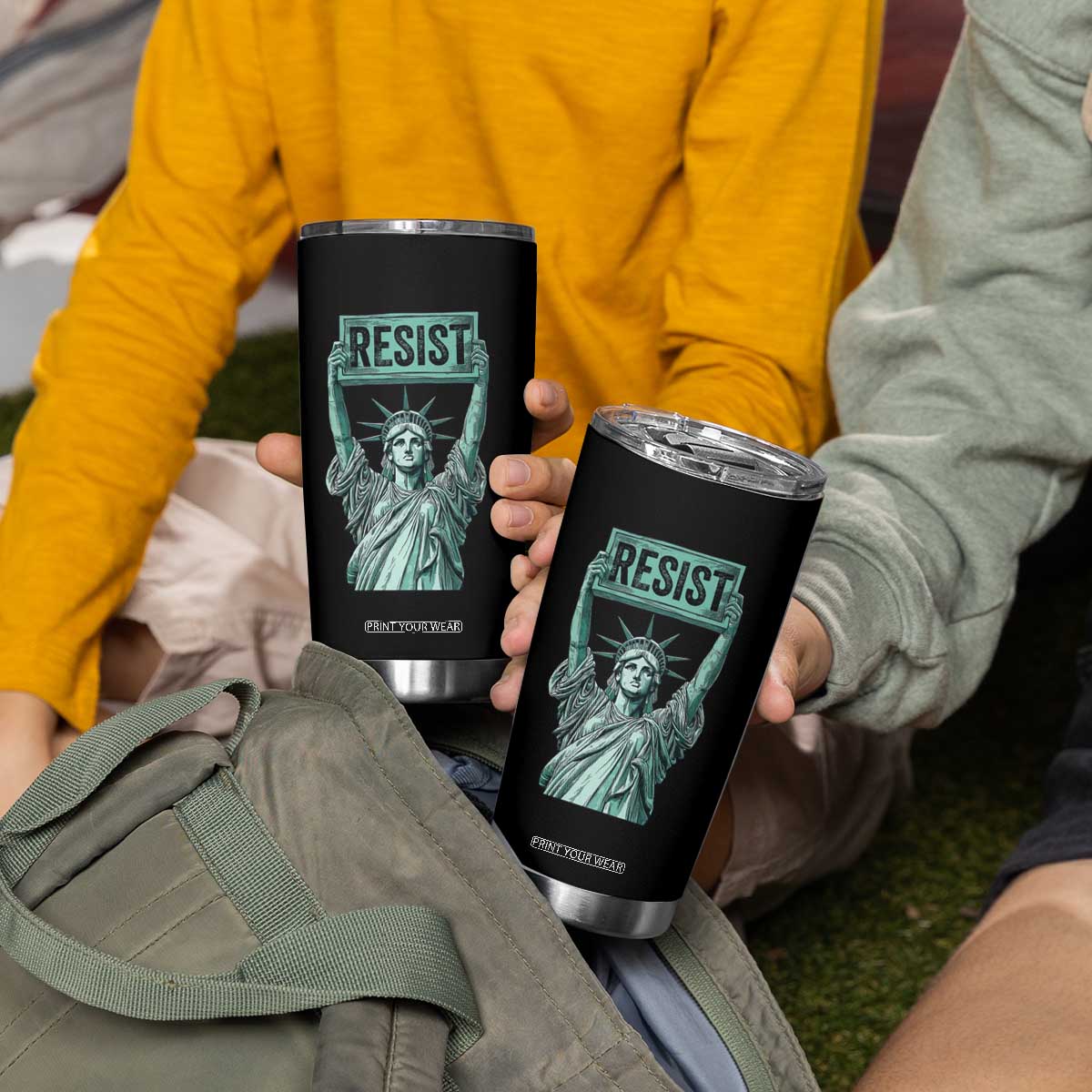 Statue of Liberty Resist Tumbler Cup Retro TS02 Print Your Wear