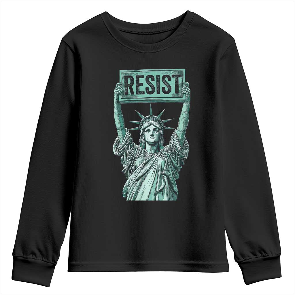 Statue of Liberty Resist Youth Sweatshirt Retro TS02 Black Print Your Wear