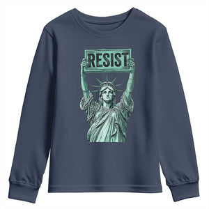 Statue of Liberty Resist Youth Sweatshirt Retro TS02 Navy Print Your Wear