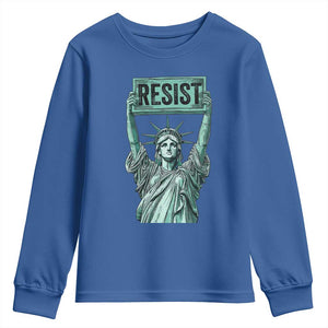 Statue of Liberty Resist Youth Sweatshirt Retro TS02 Royal Blue Print Your Wear