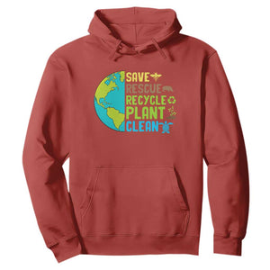 Earth Day Hoodie Save Bees Rescue Animals Recycle Plant Tree Planet Earth Day TS02 Red Printyourwear