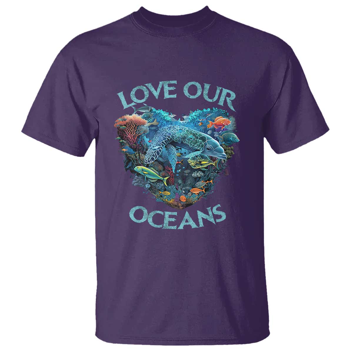 Earth Day T Shirt Love Our Oceans World Ocean Day Earth Day Crisis Environment TS02 Purple Printyourwear