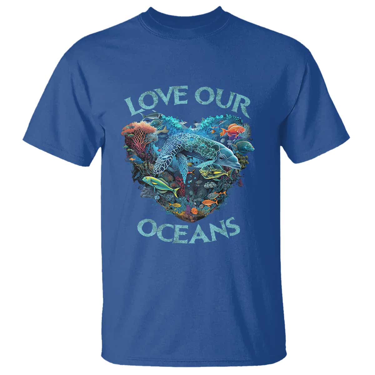 Earth Day T Shirt Love Our Oceans World Ocean Day Earth Day Crisis Environment TS02 Royal Blue Printyourwear