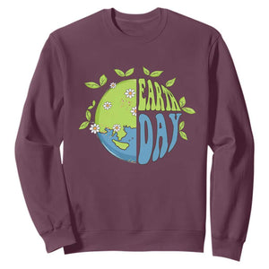 Earth Day Sweatshirt Earth Day Raise Environmental Crisis Awareness Go Planet TS02 Maroon Printyourwear