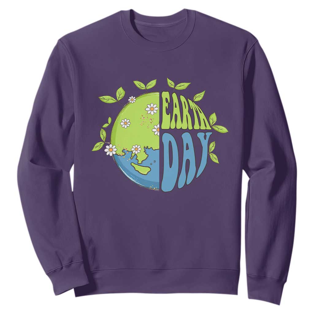 Earth Day Sweatshirt Earth Day Raise Environmental Crisis Awareness Go Planet TS02 Purple Printyourwear