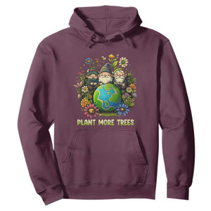 Earth Day Hoodie Plant More Trees Go Green Go Planet Happy Earth Day Gnomes TS02 Maroon Printyourwear