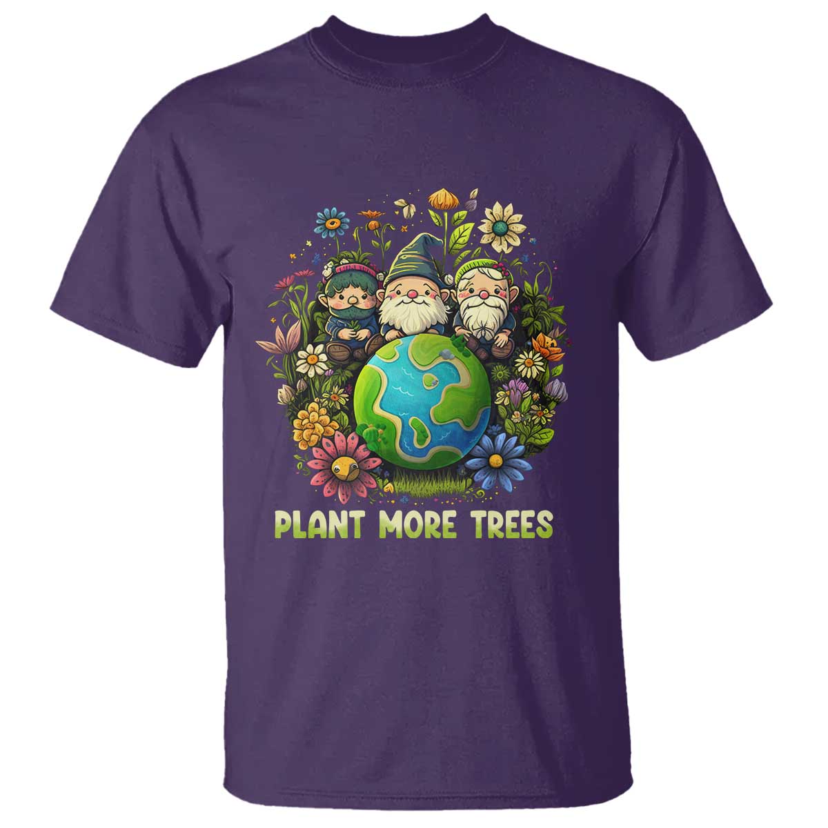 Earth Day T Shirt Plant More Trees Go Green Go Planet Happy Earth Day Gnomes TS02 Purple Printyourwear