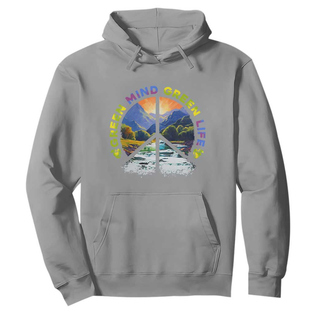 Peace Love Earth Day Hoodie Green Mind Green Life Go Planet Nature TS02 Sport Gray Printyourwear