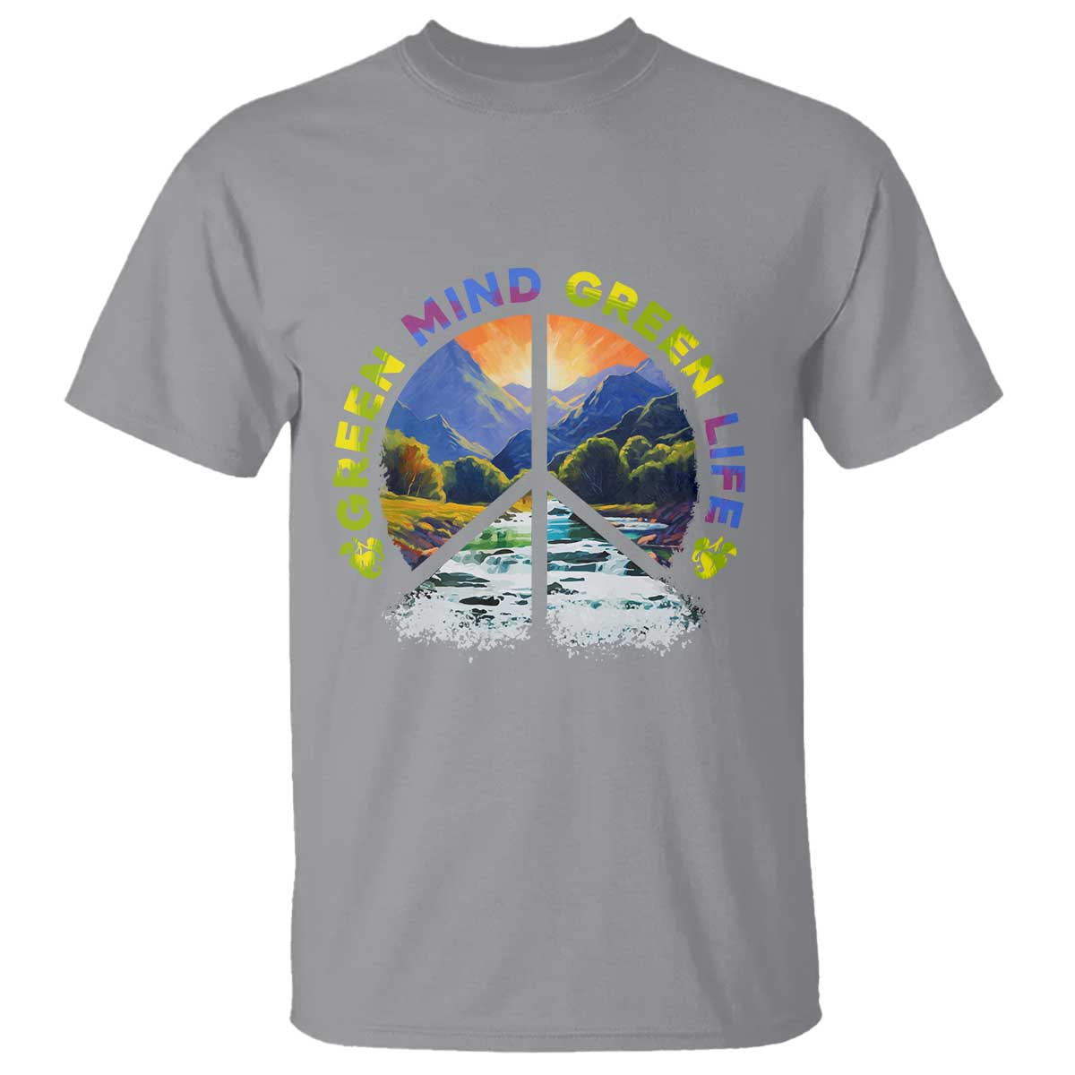 Peace Love Earth Day T Shirt Green Mind Green Life Go Planet Nature TS02 Sport Gray Printyourwear
