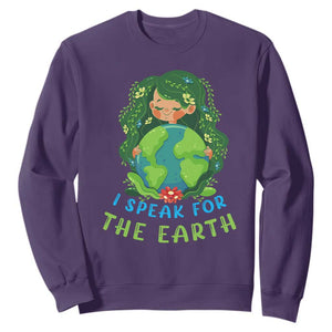 Earth Day Sweatshirt I Speak For The Earth Love Your Mother Go Green TS02 Purple Printyourwear