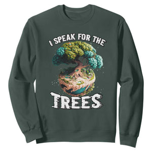 Earth Day Sweatshirt Speak For The Tree Love Your Mother Go Green TS02 Dark Forest Green Printyourwear