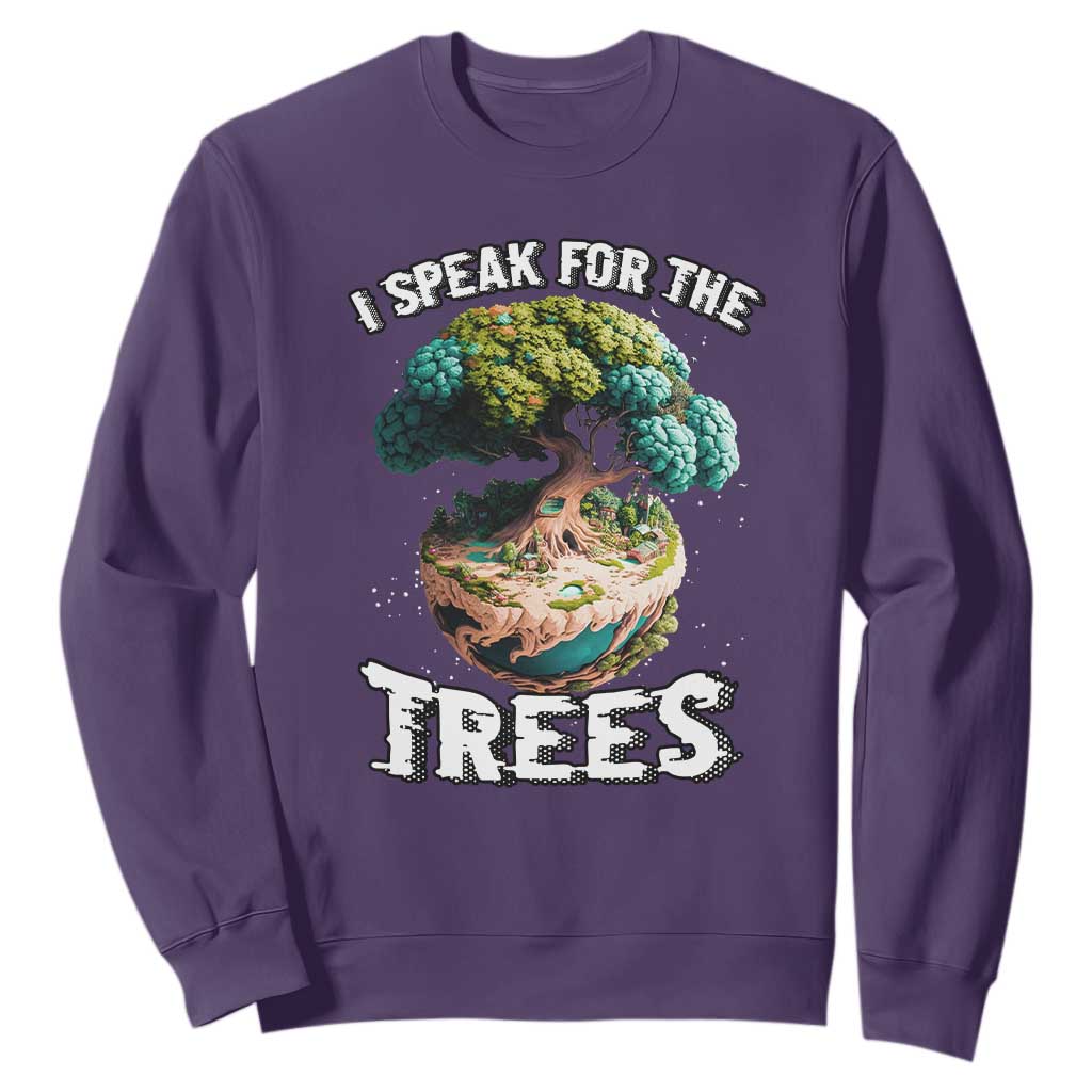 Earth Day Sweatshirt Speak For The Tree Love Your Mother Go Green TS02 Purple Printyourwear